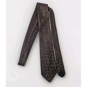Vintage Sears Neck Tie - All Silk - Made In USA 56" x 3.75" Brown 3D Diamond